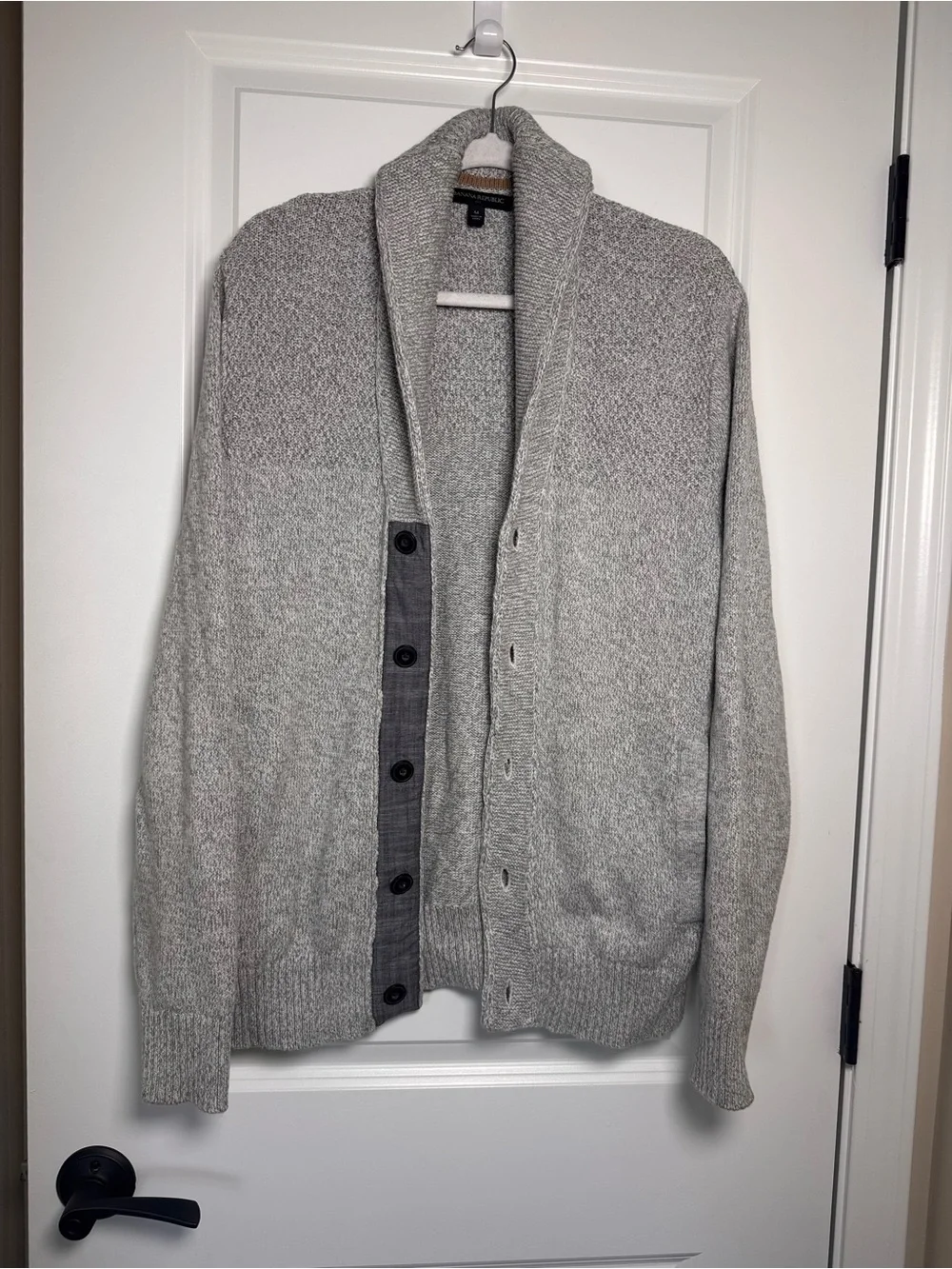 Banana Republic Men's Shawl Collar Cardigan - Light Gray Heather